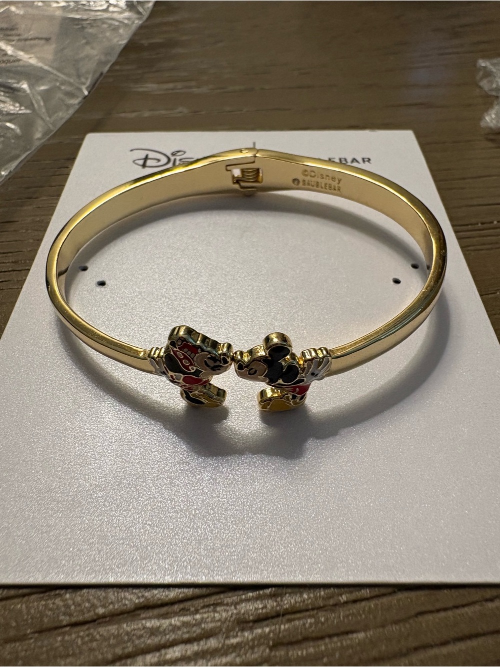 BaubleBar Gold-Tone Mickey & Minnie Enamel Bangle - Red, Black, Yellow - Picture 2 of 5